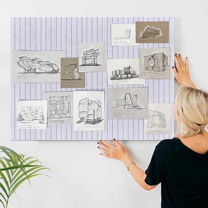 Large Felt Bulletin Board 35x47 Inch, 12pcs Peel and Stick Felt Wall Tiles Modern Push Pin Board for Wall Organization