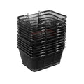 12PCS Wire Shopping Basket Set,Black Metal Shopping Basket with Handles,Portable Wire Mesh Shopping Basket Set for Stores Shopping