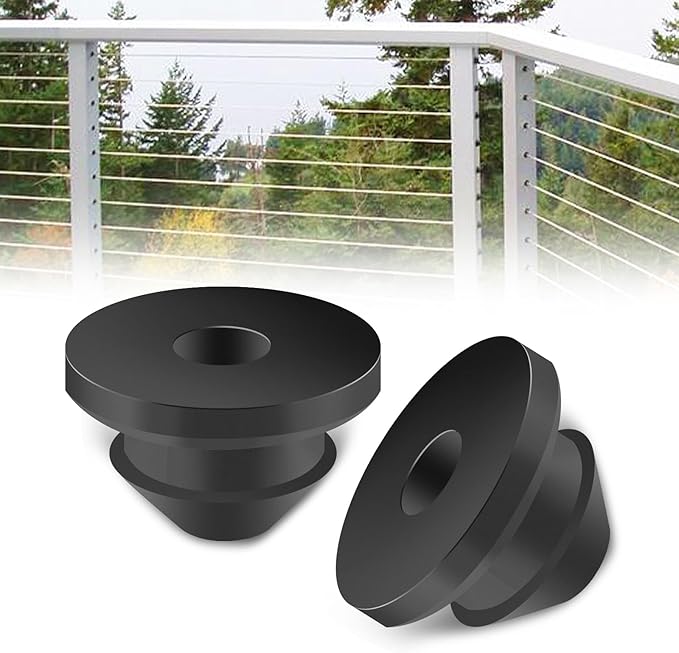 200Pack Rubber Cable Railing Grommets for 1/8" 5/32" 3/16" Cables for Wood/Metal Cable Railing Posts, 1/8" Level line Cable Railing Grommet,Cable Railing kit for Metal Posts……