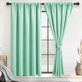 JIUZHEN Blackout Curtains for Bedroom - 60 Inch Extra Wide Thermal Insulated Room Darkening Privacy Soundproof Curtains for Living Room/Dorm Room, Set of 2 Panels, 60 x 84 inches,Mint Green