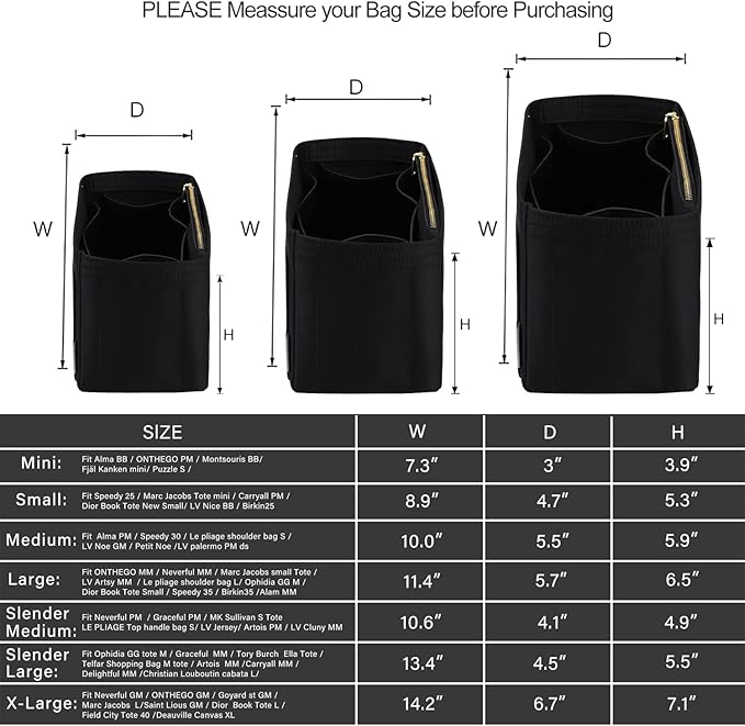 ZTUJO Purse Organizer Insert For Handbags, Silky Touching Bag Organizer Insert With Bottle Holder, Perfect for Speedy, Neverfull, Tote,ONTHEGO,Artsy,Handbag and More (small, Silky Black)