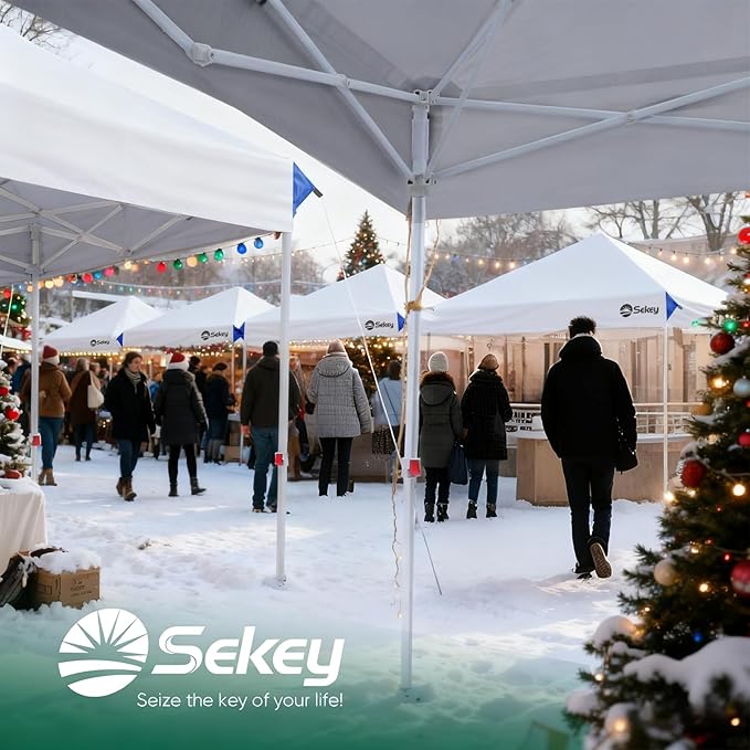Sekey 10x10 Pop Up Canopy with One Push Setup-Easy Up Canopy with 99% UV Blocking - Instant Outdoor Sun Shade for Events, Parties, Camping- Commercial Gazebo with Weight Bags,Wind Proof&Waterproof