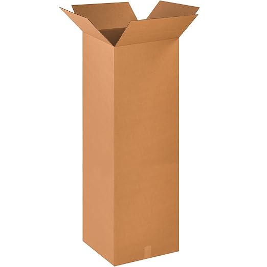 BOX USA 18 x 18 x 48 Corrugated Cardboard Boxes, Tall 18"L x 18"W x 48"H, Pack of 10 | Shipping, Packaging, Moving, Storage Box for Home or Business, Strong Wholesale Bulk Boxes