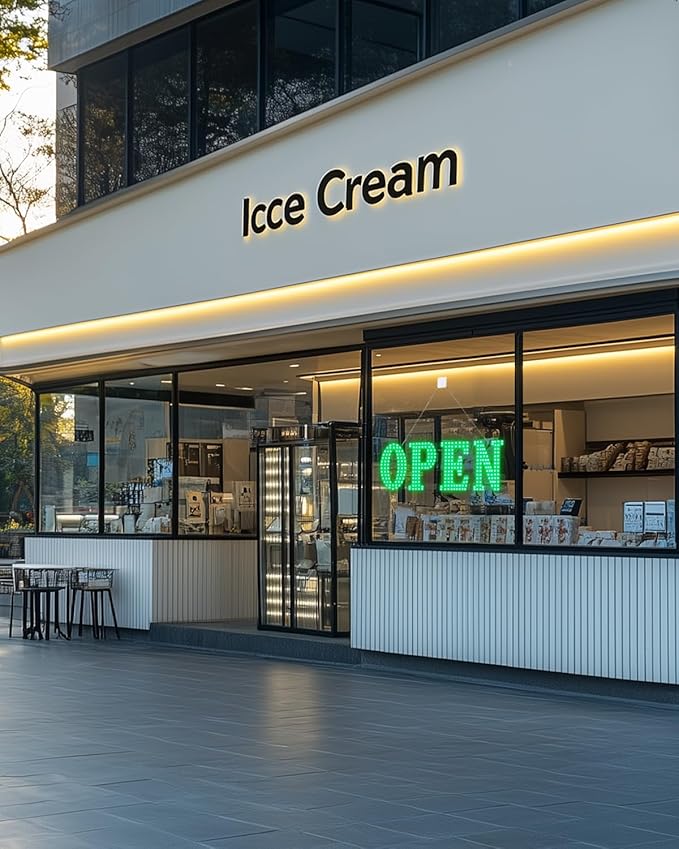 Open Sign for Business, 40"x14" Jumbo Open Sign with Timer and Remote Control, Dynamic Light Modes Led Signs for Storefront Window Bar Salon Cafes Retail Shops Green