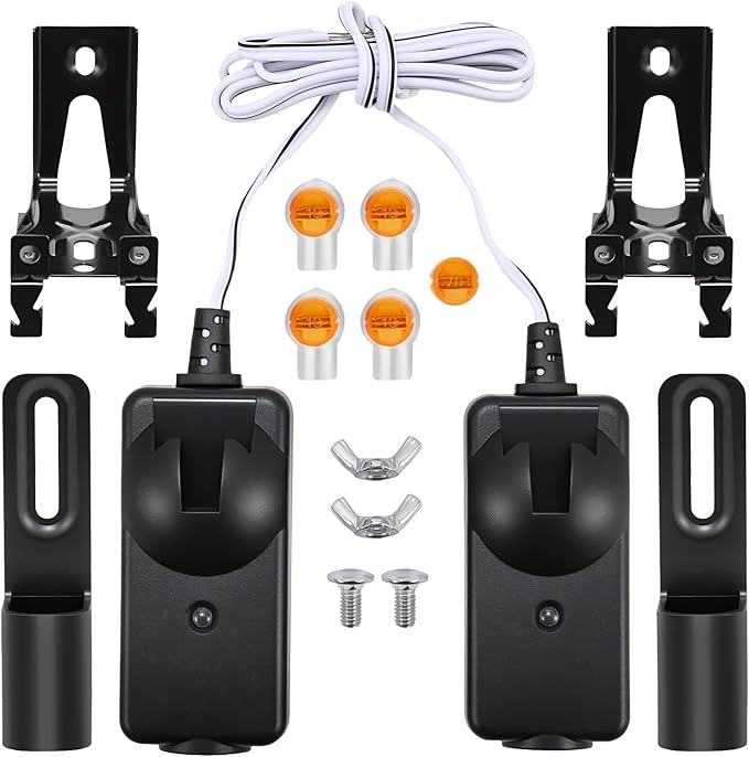Garage Door Sensor Beam Eyes with Bracket & Cover, Garage Door Safety Sensor Replacement Parts Compatible with Liftmaster/Sears/Craftsman After 1997 (41A5034, 801CB-P)