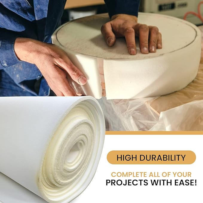 AK Trading CO. 1/4” Thick Open Cell Upholstery Foam Padding – 56” Wide – by The Yard – Soft, High-Quality Upholstery, Crafts & DIY Projects Foam