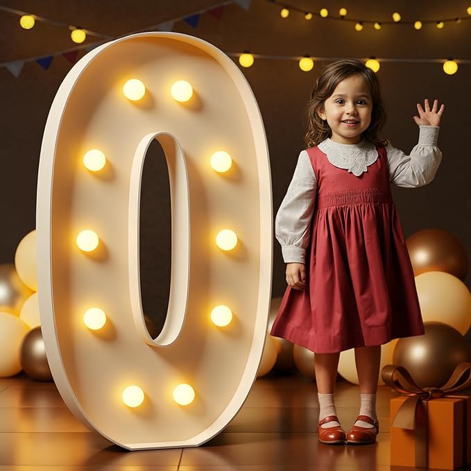 imprsv 4FT Marquee Light Up Letters O, Large Light Up Letters for Anniversary Weeding Room Decor, Big Letters for Party Decorations, Marry Me Light Up Letters, Foam Letter