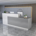 Reception Counter Desk, Front Counter Desk with Lockable Drawers, Modern Retail Counter,Home Office Desk Wooden Computer Desk Reception Table,for Checkout Office/Beauty Salon/Lobby