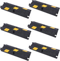 OrangeStar 6 Pack 17" Cable Protector Cover Ramps, 1-Channel Floor Protective Wire Cord Ramp, Heavy Duty Driveway Speed Bump