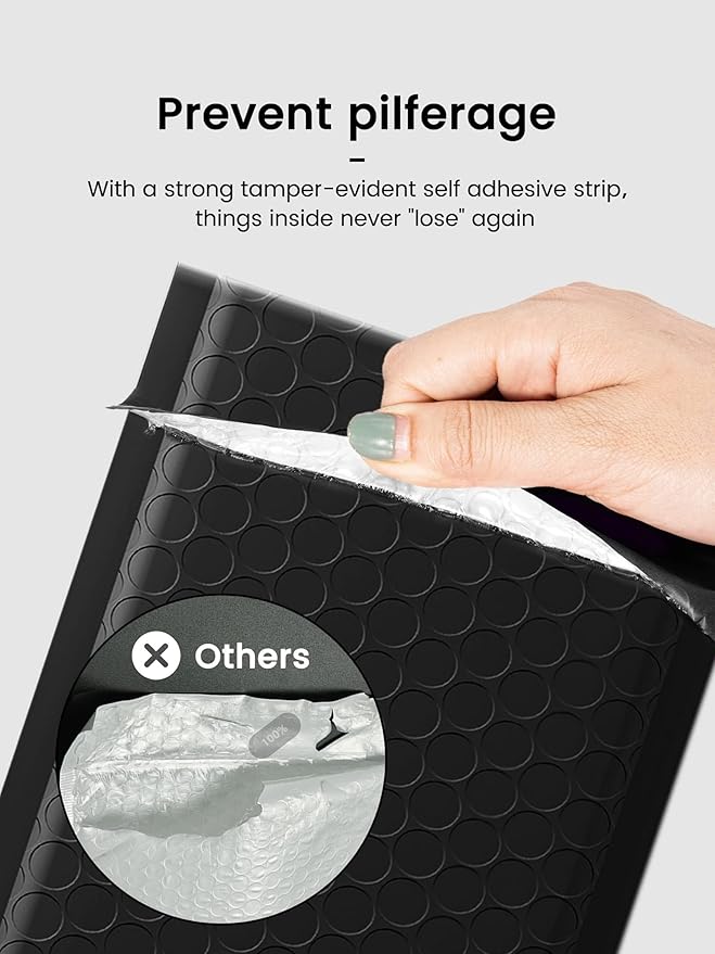 GSSUSA Black Bubble Mailers 4x8 Small Padded Envelopes 800 Pack,Strong Adhesion Bubble Mailer Self-Seal Bubble Envelopes for Small Business