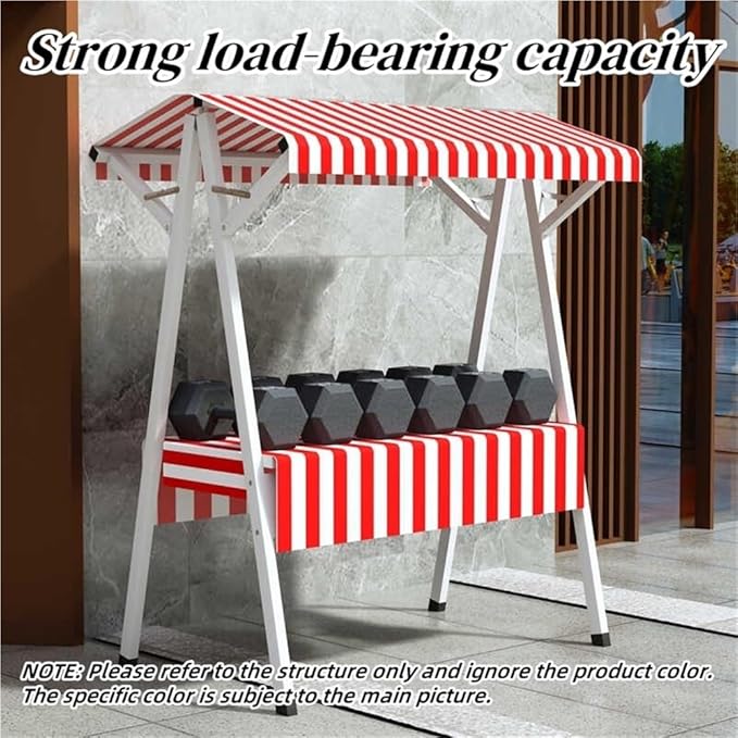 Foldable Food Cart for Business, Lightweight Farmers Market Stalls with Awning, Vendor's Stall Kiosk for Sale Hot Dog, Ice Cream, Food(White,39.4in)