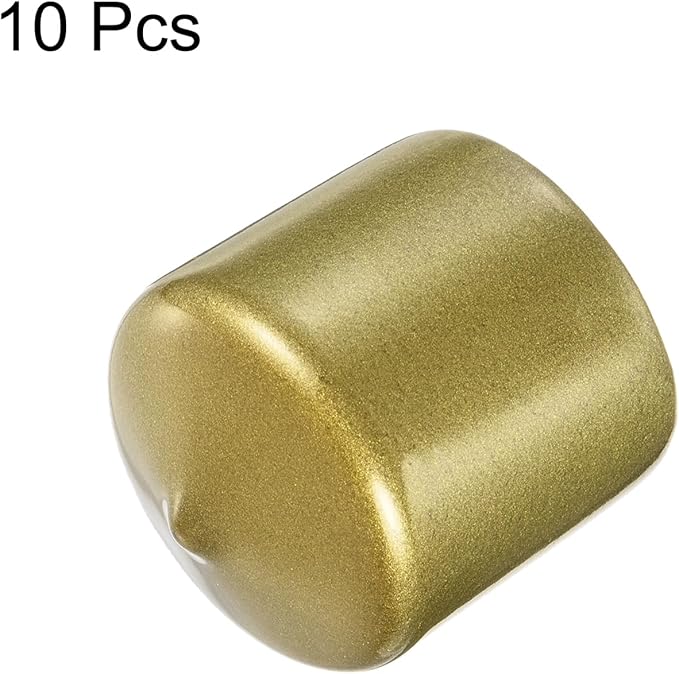 uxcell 10pcs Rubber End Caps 36mm ID Vinyl Round End Cap Cover Screw Thread Protectors Gold
