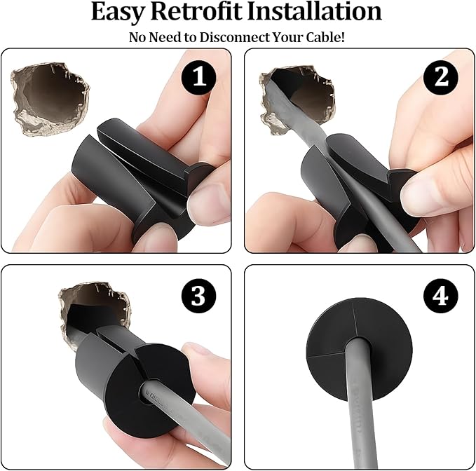 Cable Grommets for Starlink, 3/4 inch Wall Pass-Through, Silicone Grommets for Cables, Dust Waterproof Prevent Cable Damage for starlink dishy ethernet Cables (6 Pack)