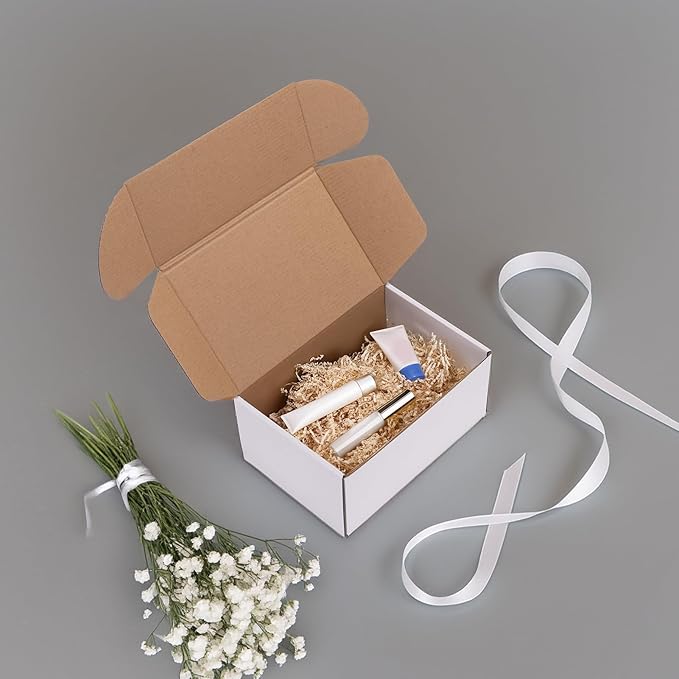 RLAVBL 30 Pack 9x6x4 Shipping Boxes, White Corrugated Cardboard Mailer Box for Packing Mailing Small Business
