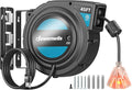 DEWENWILS 45FT Retractable Extension Cord Reel with Twist-lock Stopper, 12/3C SJTOW Heavy Duty Power Cord Reel, Brighter Triple Tap Outlet, 15A Circuit Breaker, Ceiling/Wall Mount, ETL Listed, Black