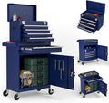 5-Drawers Tool Chest, 2-in-1 Mechanic Rolling Tool Box Removable Lockable Tool Storage Cabinet, Metal Tool Cart with Drawers and Wheels for Garage, Workshop
