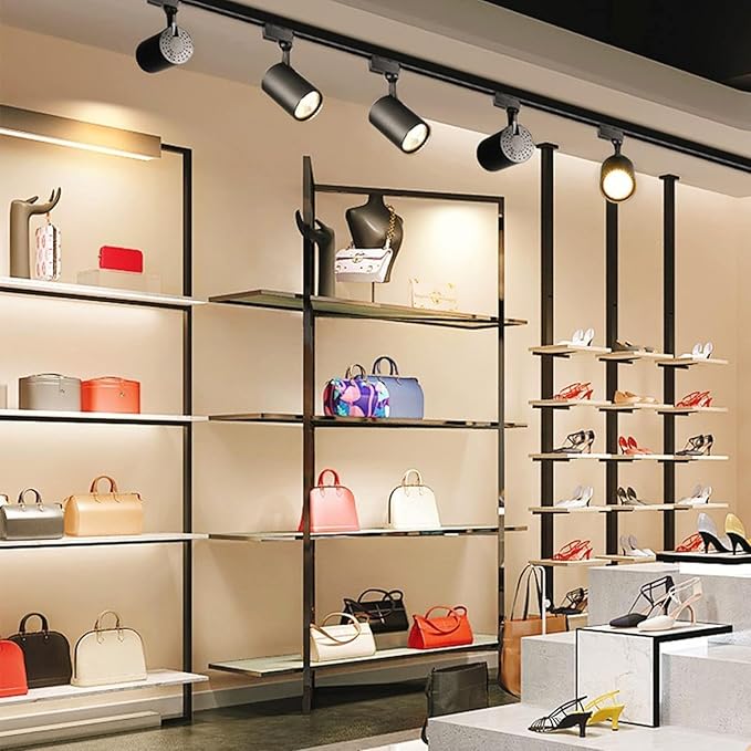 Black 25W 2000lm J&L Type LED Track Lighting System,4000K Natural Light Dimmable Brightness,with 13 FT Track Rails and Ceiling Spotlight Fixture Installation Package