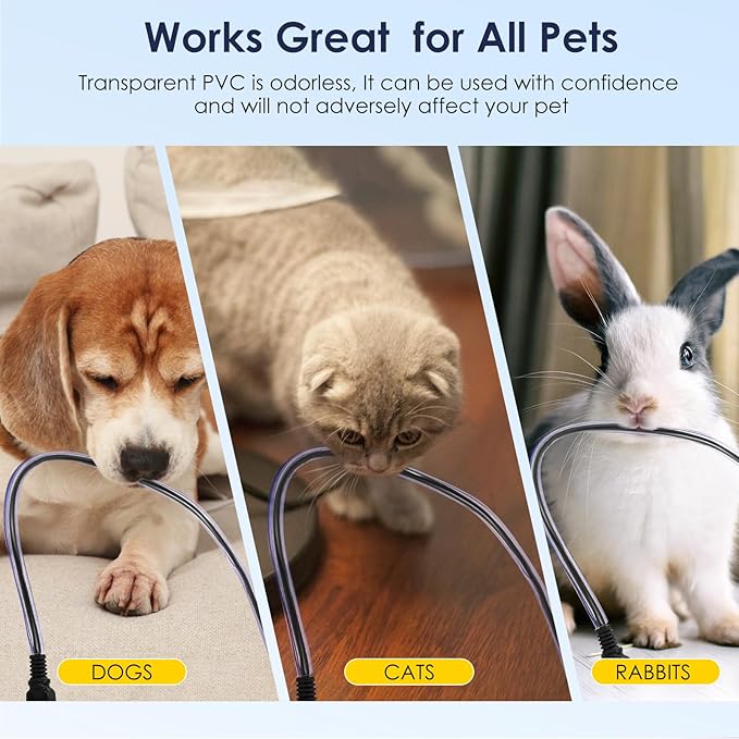 Dog and Cat Cord Protector from Pets No-Chew Solution, Pet Wire Flexible Cable Sleeve 10ft/2mm Thick, 1/2in Diameter Wire Protector Tubing for Cord, Cable Cover for USB Charger,Odorless,2Pack
