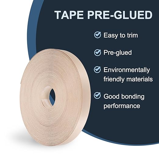 PATIKIL Maple Edge Banding, 1-1/2 Inch x 250 ft Wood Veneer Tape Pre-glued Flexible Plywood Edge Banding with Hot Melt Adhesive for Furniture Restoration