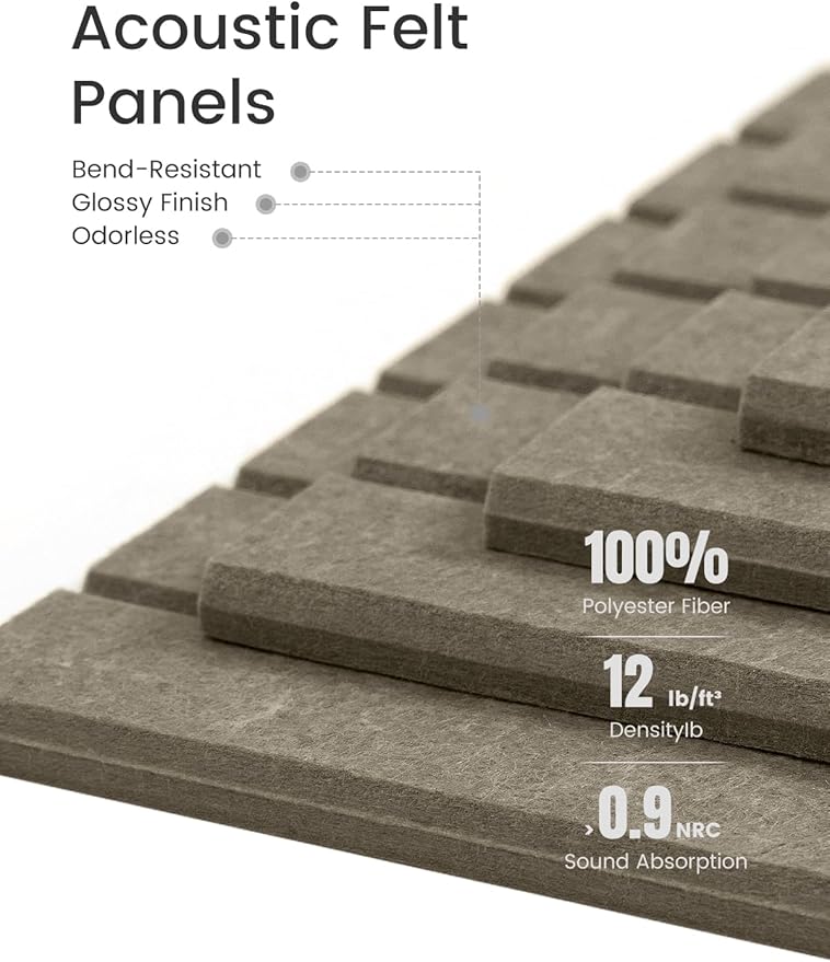 Large Felt Bulletin Board 48" x 36" Cork Board Alternative-12 Pack with 70 Safe Removable Adhesive Tabs, Cork Boards for Walls Cork Board for Home Office Classroom Pin Board-Earth Brown