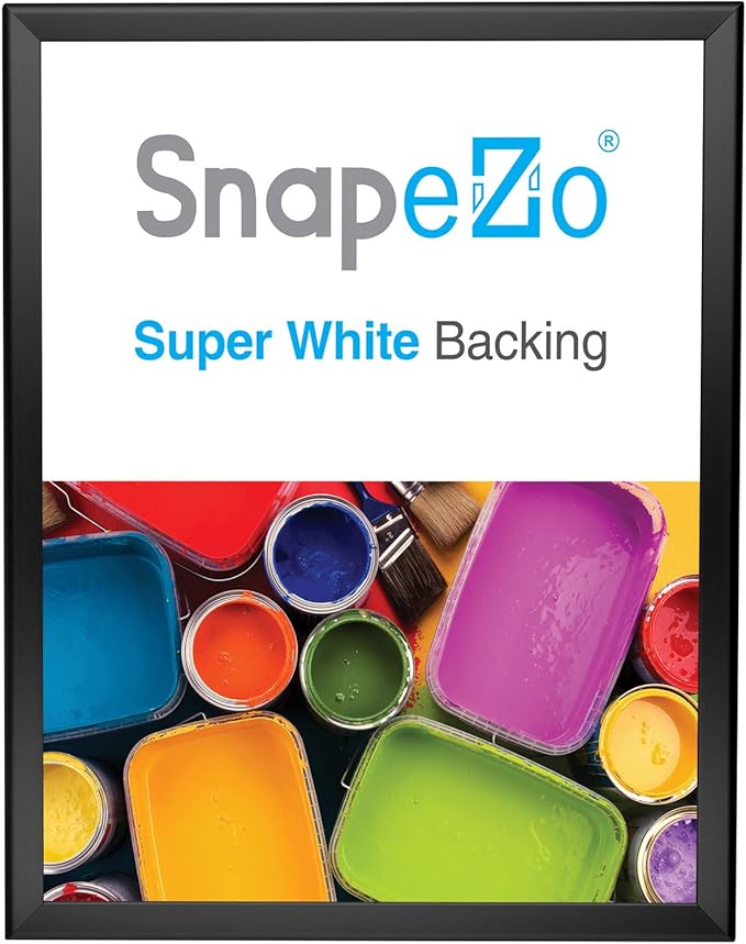 SnapeZo Poster Frame 22x28, Black, 1.25 Inch Aluminum Profile, Front-Loading Snap Frame, Wall Mounting, Professional Series