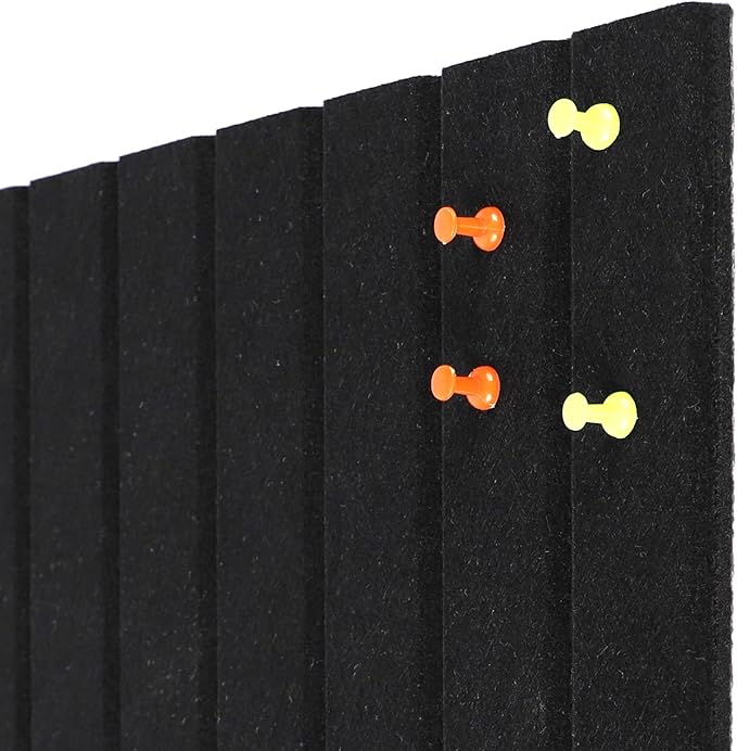Large Felt Bulletin Board 23x47 Inch, 8pcs Peel and Stick Felt Wall Tiles Modern Push Pin Board for Wall Organization