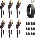 Landscape Light Kit, 6 Pack 3CCT Selectable Spot Light and 100FT Cable and 30 Wire Connectors, Aluminum ORB Waterproof LED Uplight, Perfect for Garden Flag Wall, Without Transformer