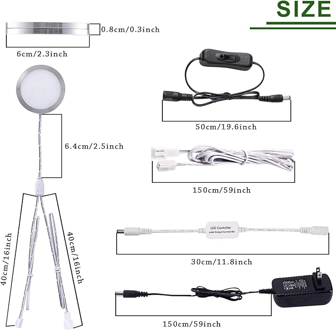 AIBOO Linkable LED Under Cabinet Lights 12V Slim Aluminum Dimmable Puck Lights with RF Remote Control & ETL Listed Power Adapter for Accent Display Lighting (4 Lights, Warm White)