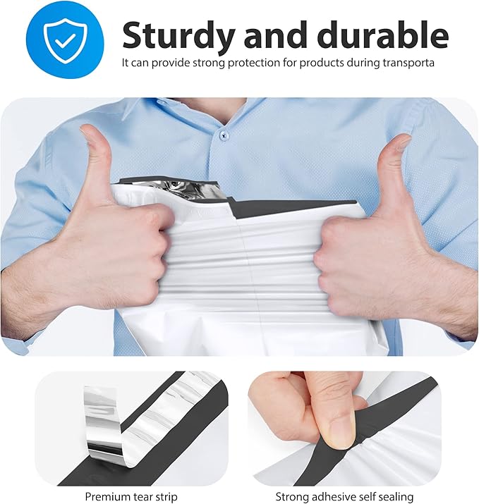 Fuxury 2000 Pcs 14.5x19" Poly Mailers,Waterproof Mailing Envelopes for Clothing, Strong Adhesive Poly Shipping Postage Bags for Small Business(White)