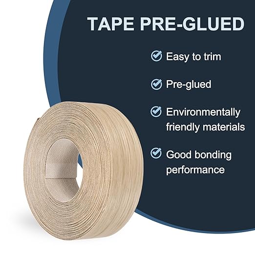 PATIKIL White Oak Edge Banding, 2 in x 49.2 ft Wood Veneer Tape, Pre-glued Flexible