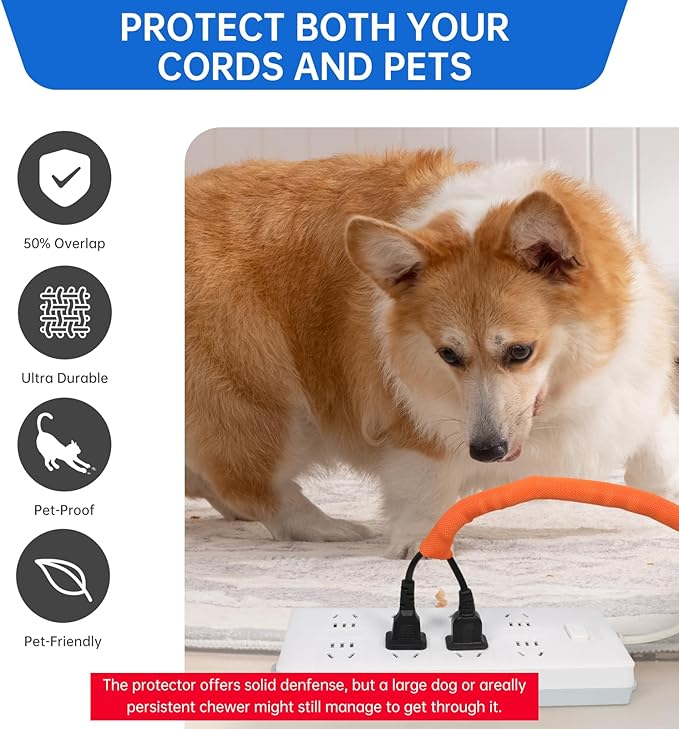 Split Braided Cable Sleeve，Flexible Wire Loom Tubing, Automotive Cord Protector Pet Proof, Cable Management for Computer TV Electric Wires Harness 16ft (Orange, 30mm（1-3/16")