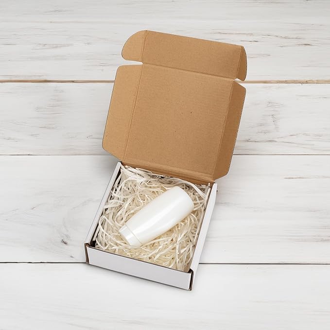 HORLIMER 6x6x2 inches Shipping Boxes Set of 50, White Corrugated Cardboard Box Literature Mailer