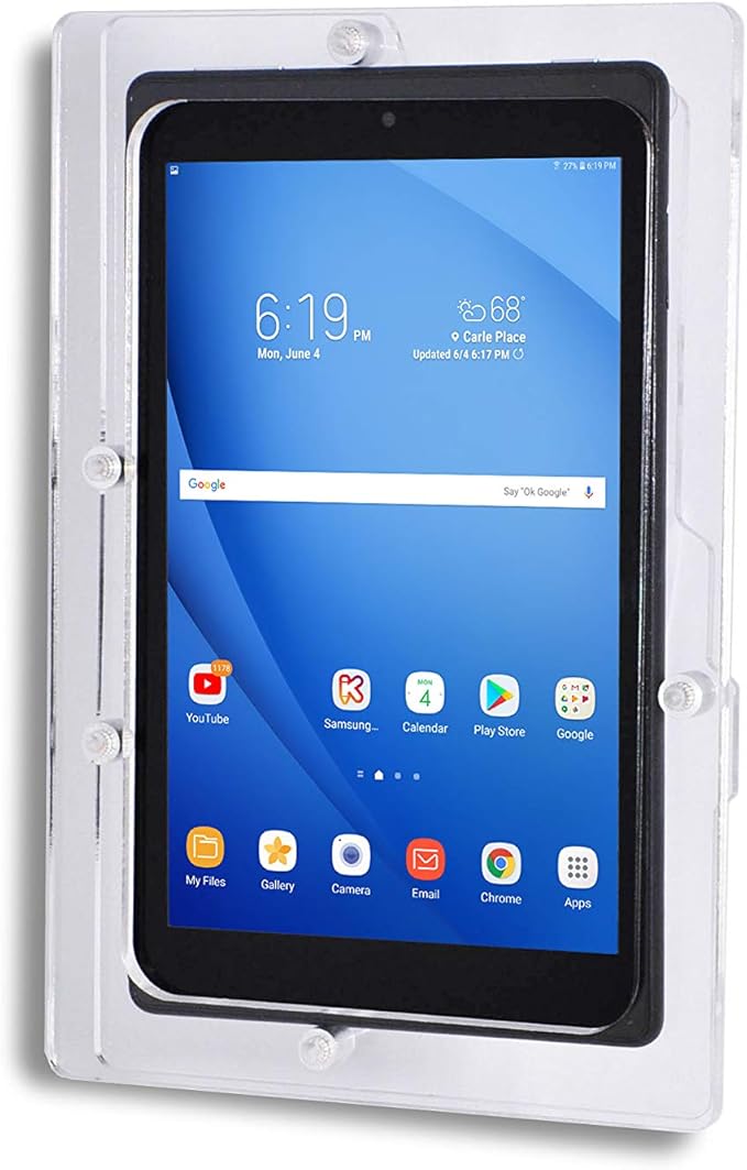 TABcare Security Anti-Theft Acrylic VESA Enclosure for Amazon Fire Max 11 with Free Wall Mount Kit & 90-Degree USB C Charge Cable(Clear, Fire Max 11)