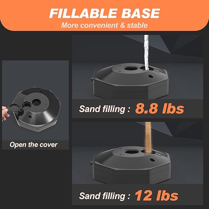 6 Pack Traffic Delineator Post Cones with Fillable Base, Adjustable Plastic Safety Barrier with 5Ft Plastic Chain, Outdoor and Indoor Crowd Control Stanchion for Traffic Control and Warning