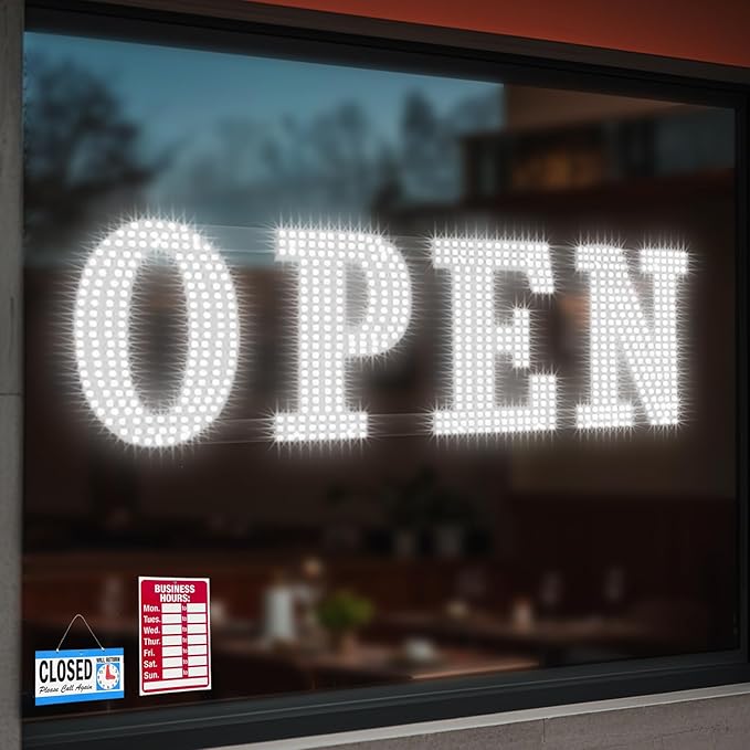 41"x15" Open Sign, Extra Bright Jumbo Led Open Signs for Business with High Visibility and Longlife Working Business Sign for Stores Bar Hotel Retail Shops Window Salon Office