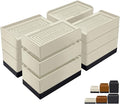 Furniture Risers 4 Inch, Heavy Duty Furniture Elevator in Heights of 1.5, 3 or 4 Inch，Rectangle Raising Blocks for Bed, Couch, Desk, Sofa, Tables,Support Up to 1,300 Lbs (4 Pack-Apricot)