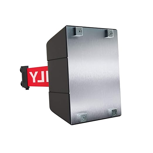 Crowd Control Warehouse - CCW Series WMB-230 Magnetic Wall Mount Retractable Belt Barrier - 30 Foot, Authorized Access Only Belt with Black ABS Case, Crowd Control Barriers