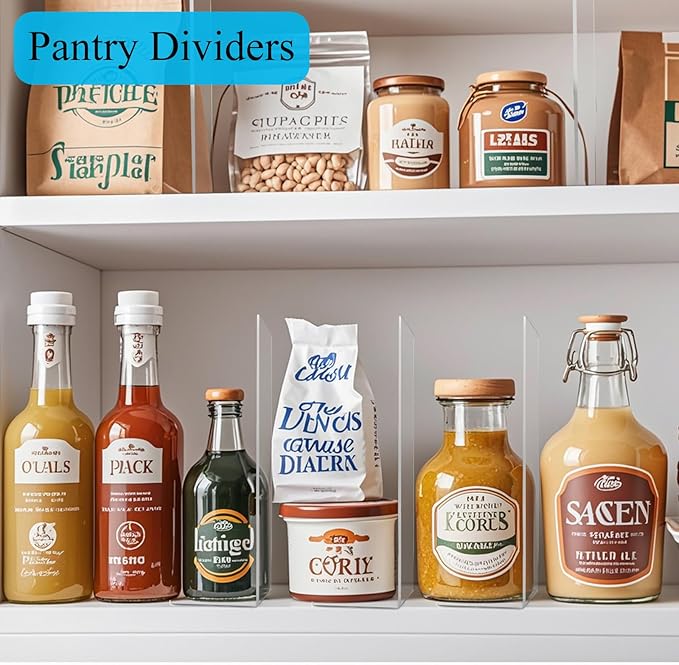 Shelf Dividers for Closet Organization: 10" Tall x 12" Deep Acrylic Closet Shelf Dividers for Clothes Sweater Purse - Free Standing Clear Separators for Shelves