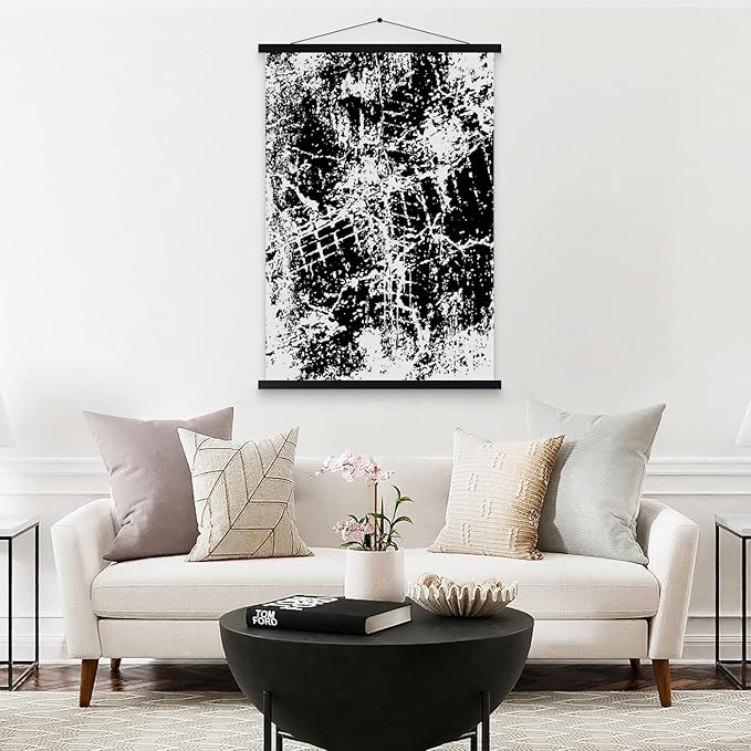 12x16 12x18 12x24 Poster Frame, Magnetic Wood Frame Frames for Photo Picture Canvas Artwork Wall Hanging (12", Black)