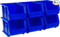 Akro-Mils 30239 AkroBins Plastic Storage Bins, Space-Saving Stackable Bins for Garage, Pantry, Craft Organization, 11-" x 8-" x 7-", blue, 6-Pack