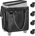 (Large) Fanwoli Reusable Grocery Bag On Wheels with Removable Liner | Wrinkle-Resistant Fabric | Enhanced Stability Wheels & Extended Handle | Foldable Shopping Trolley for Laundry, Carries Up to 130L