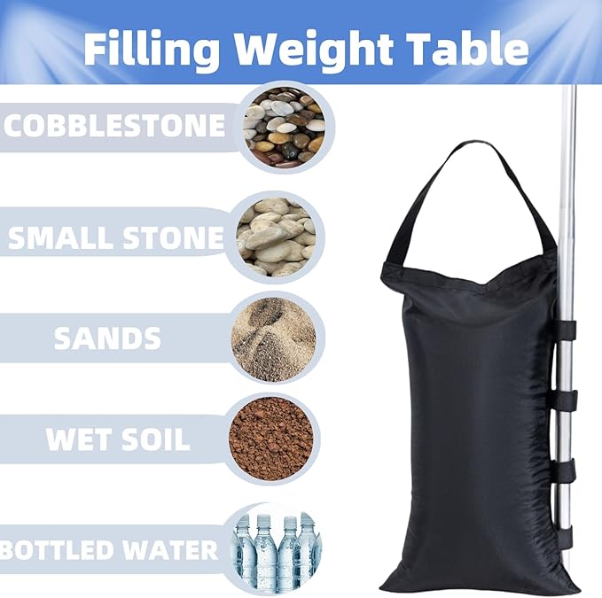 110LBS Heavy Duty Canopy Weights Sand Bags for Pop Up Canopy Tent Legs,Patio Umbrellas, Gazebos,4 Pack Black (Without Sand)
