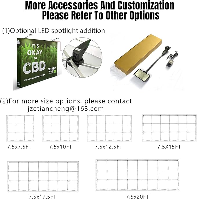Customize Pop Up Banner with Stand for Tradeshow Backdrop,Tradeshow Dispaly,Step and Repeat Tension Fabric Backdrop for Trade Show Booth and Photography(7.5x7.5FT)