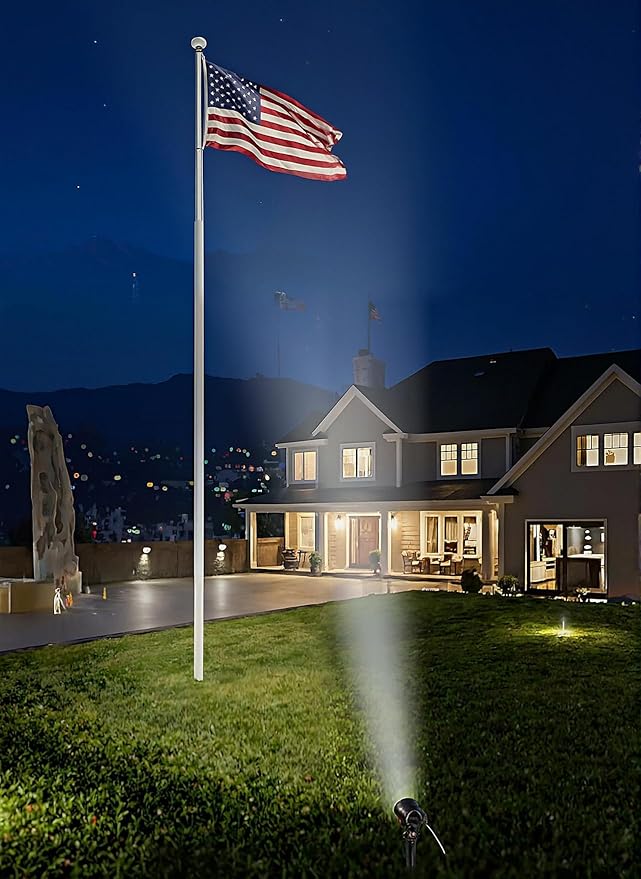 30W Ultra Bright Outdoor Spotlight, 5000K Daylight LED Bullet Light with Dusk to Dawn Photocell Sensor, 120V Plug in Landscape Spot Lights for Flag Pole, Yard, Garden, Tree, Statue (2 Pack)