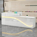 Reception Desk, Checkout Counter, Reception Counter Desk, eception Counter Desk with Adjustable Shelf & Lockable Drawers, for Clothing Store, Company Front Desk, Coffee Shop
