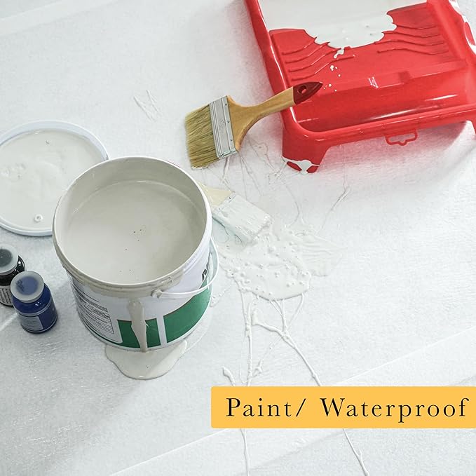 PAD 'N PROTECT Temporary Floor Protectors for Hardwood Floors Tile & Paint, 32" x 100', Anti Slip&Pull, Paint&Waterproof, Reusable Floor Covering, Easy Applied for Construction & Renovation