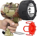 BUYSIGHT Rechargeable Spotlight Flashlight,1000000 LMS Hand held Spot Lights IP67 Waterproof led Flash Lights Boat Spotlight Torch with red Filter (Camouflage Grey)