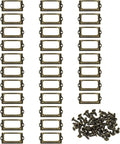 PATIKIL 70x33mm Metal Label Holders, 30 PCS Label Name Card Tag Frames with Screws for Office Library File Cabinets Shelves Wood Drawers Fabric Bins, Bronze