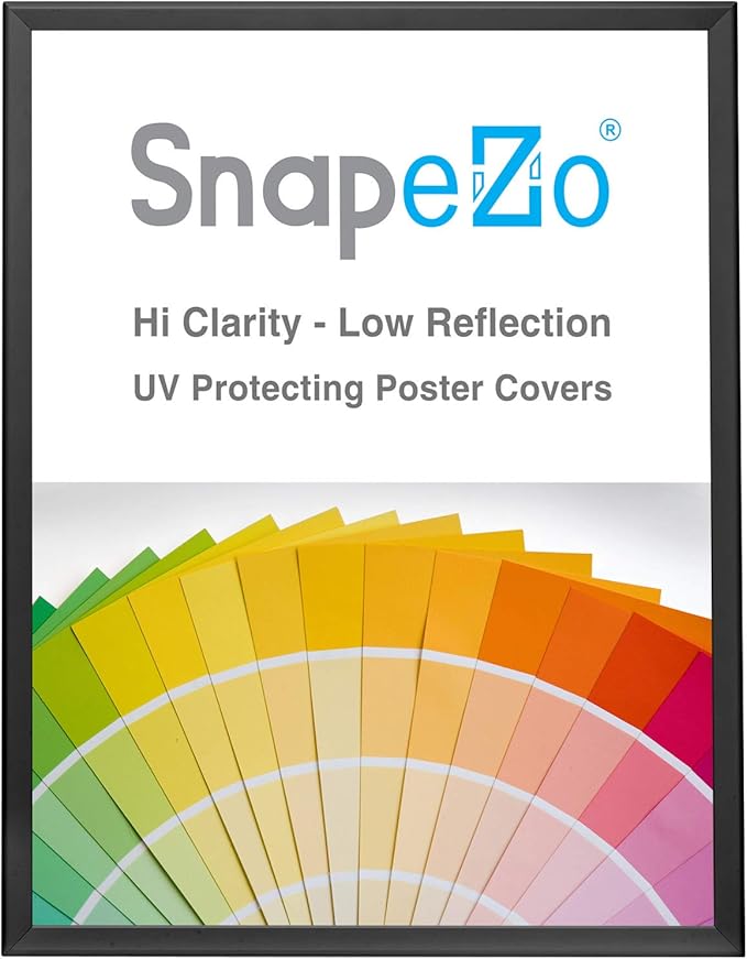 SnapeZo Poster Frame 24x32, Black, 1.25 Inch Aluminum Profile, Front-Loading Snap Frame, Wall Mounting, Professional Series