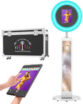HARZHI Portable Photo Booth Compatible with Ipad 12.9in 10.9in 10.2in, for Ipad Photo Booth Shell Stand Stand Provide Chacktok PhotoBooth Software for Party and Wedding, Flight Case